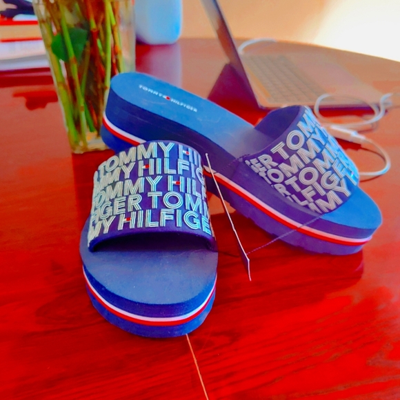 Dark Blue Sandals Tommy For Women - Picture 1 of 4